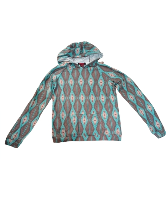 Rock & Roll Denim Other - Rock & Roll Denim Kids Aztec Pattern Hoodie Jacket - Teal & Gray